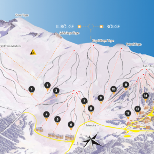 Uludag skiing trail map