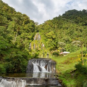 Long exposure waterfall at the Santa Rosa Thermal Spa near Santa Rosa de Cabal in Colombia.