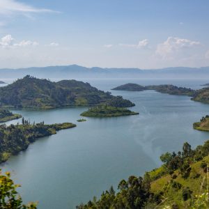 Lake Kivu, one of the largest of the African Great Lakes, In Rwanda